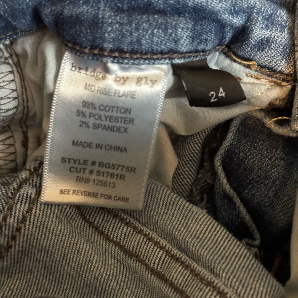 Bridge by Gly Womens Mid Rise Flare Jean Size 24 - Picture 3 of 4